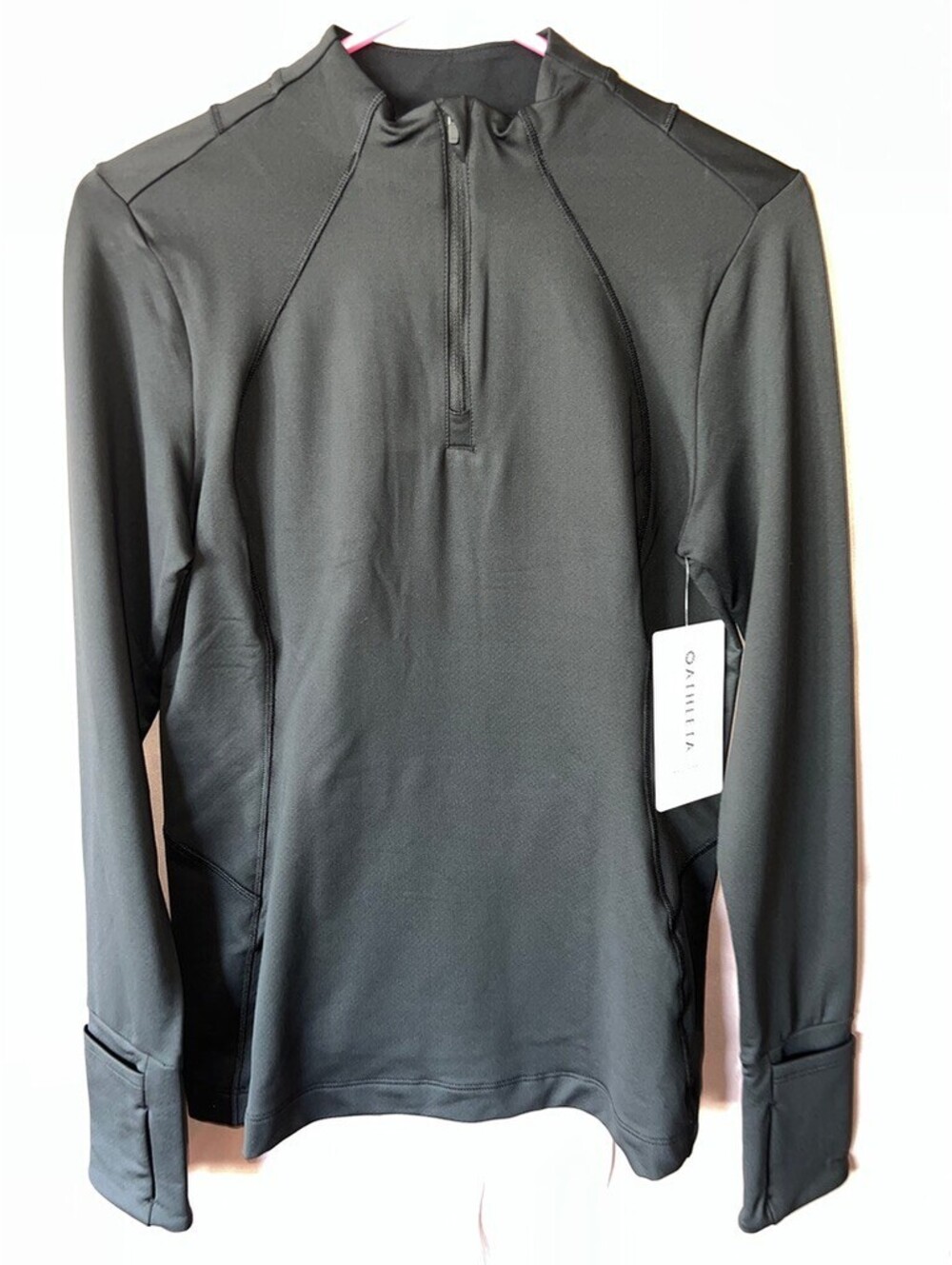 NWT Athleta Whistler Half Zip S black